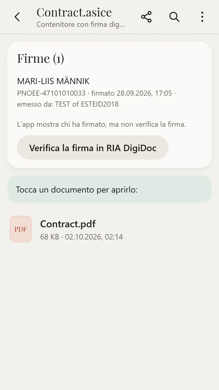 File ASICE / BDOC aperto in XanderFiles