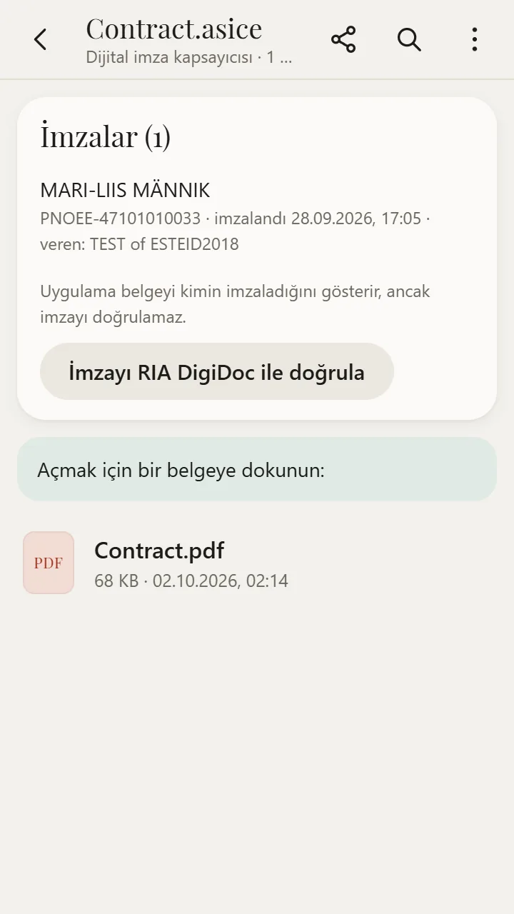 XanderFiles'ta açılmış ASICE / BDOC dosyası