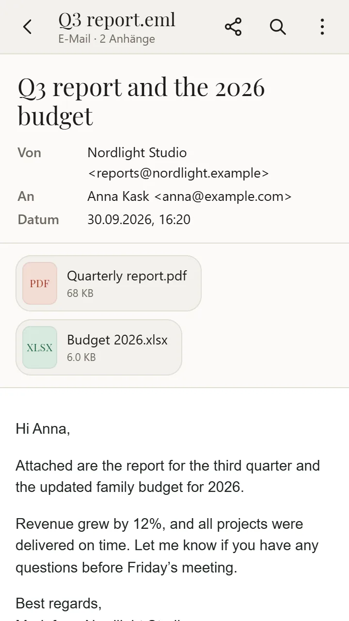 MSG in XanderFiles geöffnet