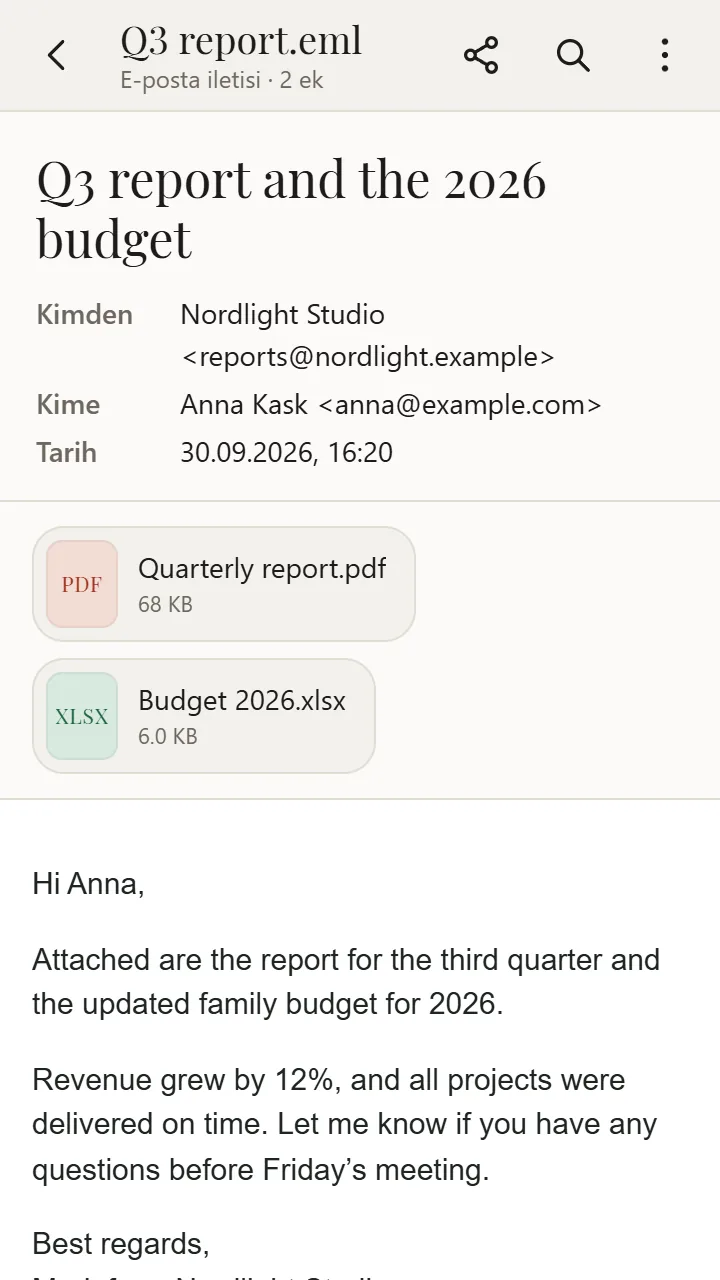XanderFiles'ta açılmış MSG dosyası