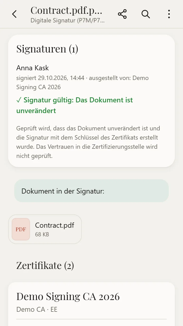 P7S / P7M in XanderFiles geöffnet