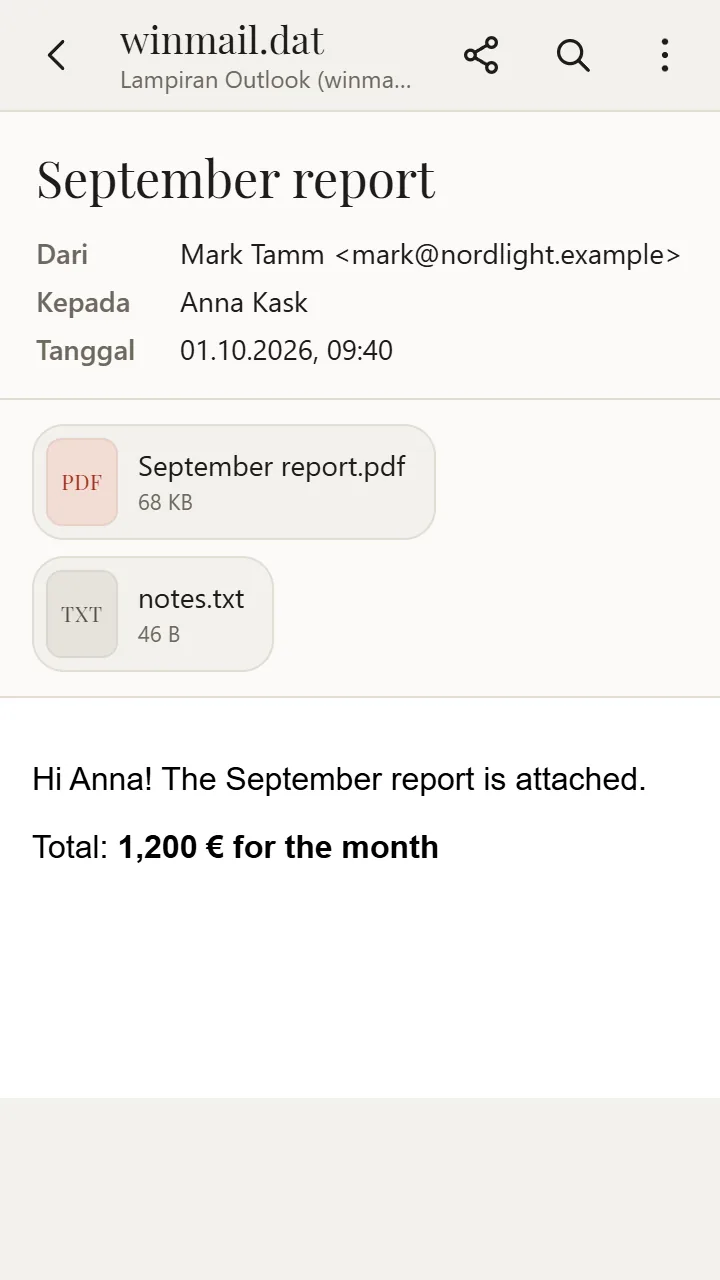 winmail.dat dibuka di XanderFiles
