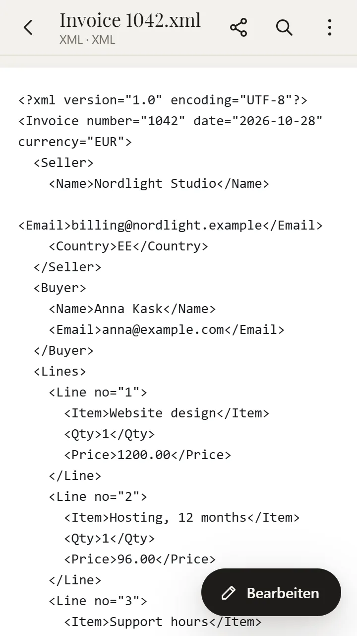 XML in XanderFiles geöffnet